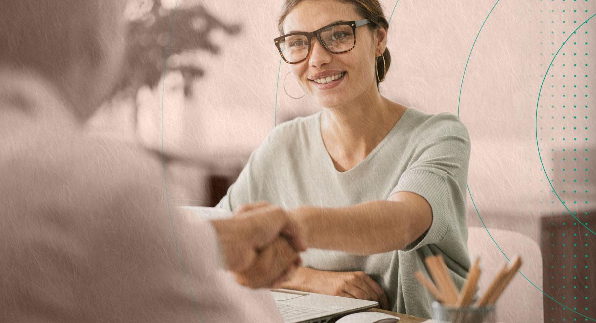 Woman being interviewed for on-demand recruiting